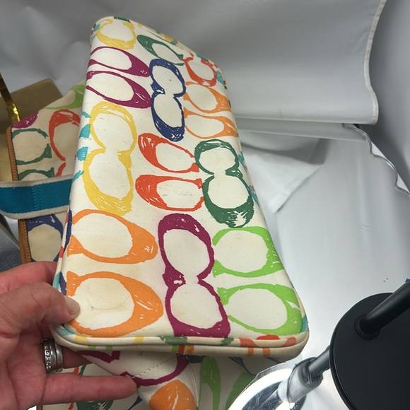 COACH Signature Rainbow large tote - Picture 6 of 11